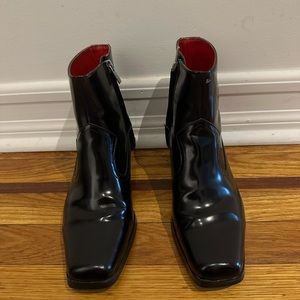 Calvin Klein Black Leather Sadie Boot Size 8.5